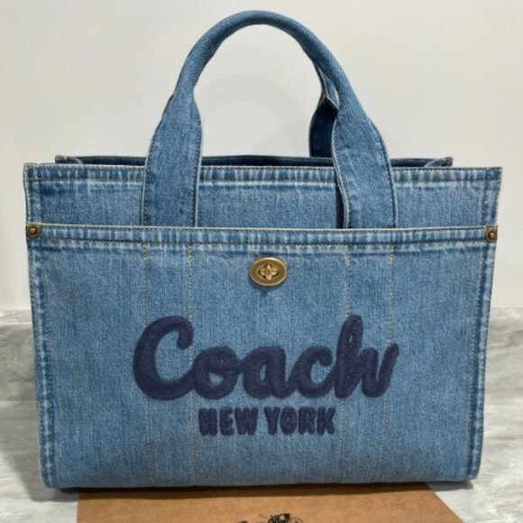 coach Handbags - Coach Denim Cargo Tote-NWOT